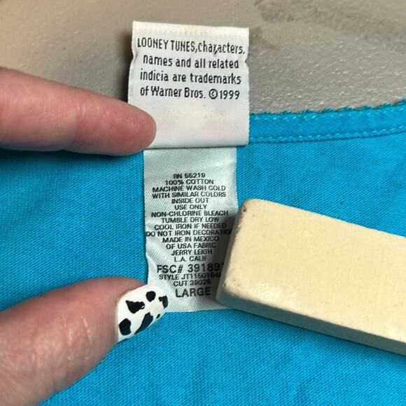 Vintage 1999 Looney Tunes Tweety Bird Blue Sleeveless Women's Size Large Cotton! - Picture 6 of 7